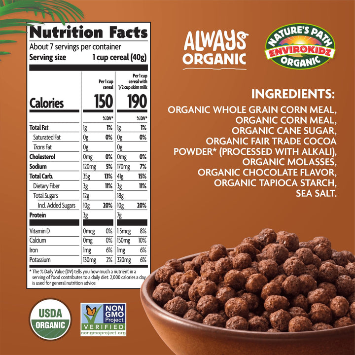 EnviroKidz Organic Chocolate Choco Chimps Cereal, 10 oz