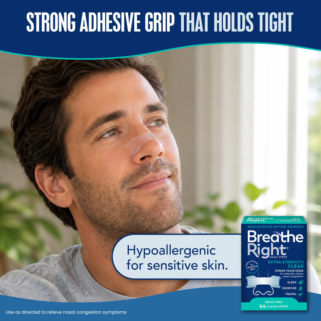 Breathe Right Nasal Strips, Extra Strength, Clear, 44 Count
