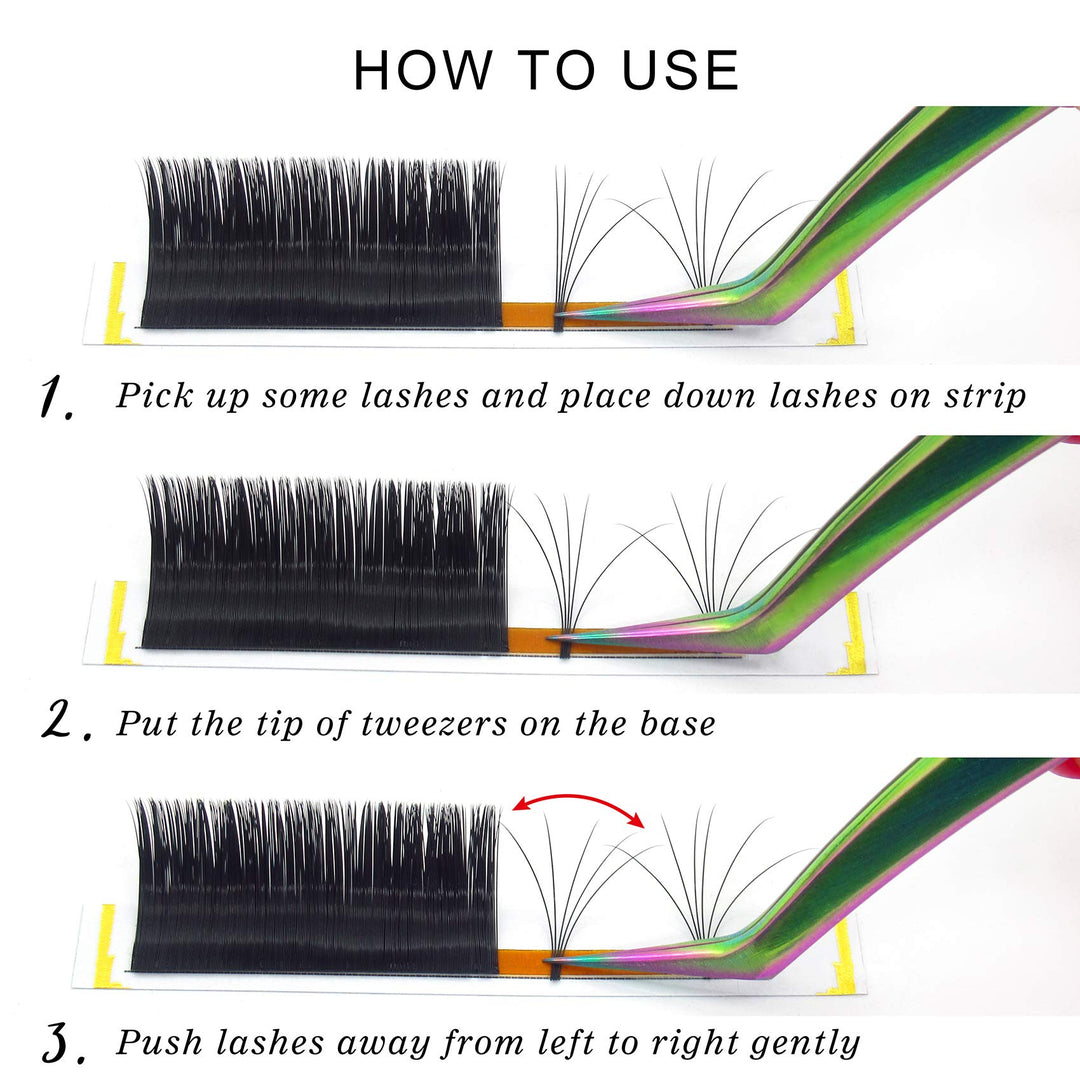 B&Qaugen DD-0.07-14 Self-Fanning Eyelashes, DD Curl, 14 mm