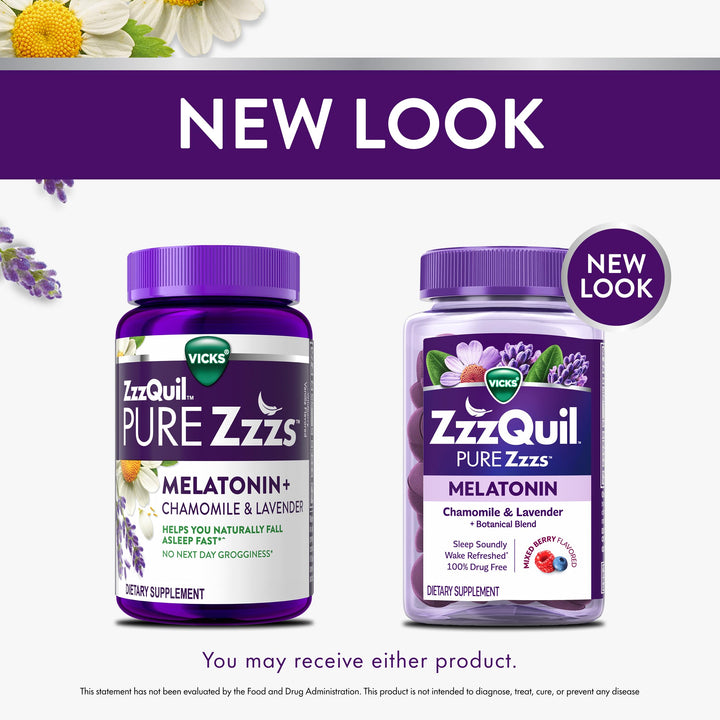 Vicks ZzzQuil Pure Zzzs Gummies, Lavender Chamomile