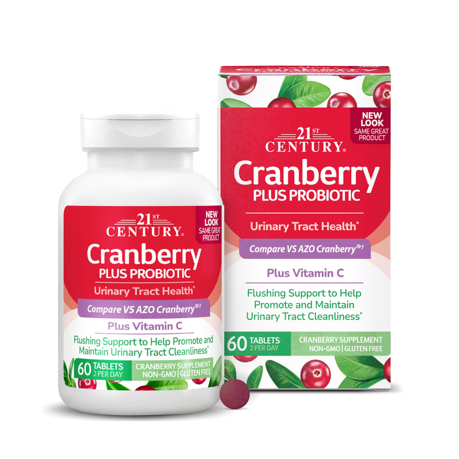 21st Century Cranberry Plus Probiotic Tablets, 60 Count