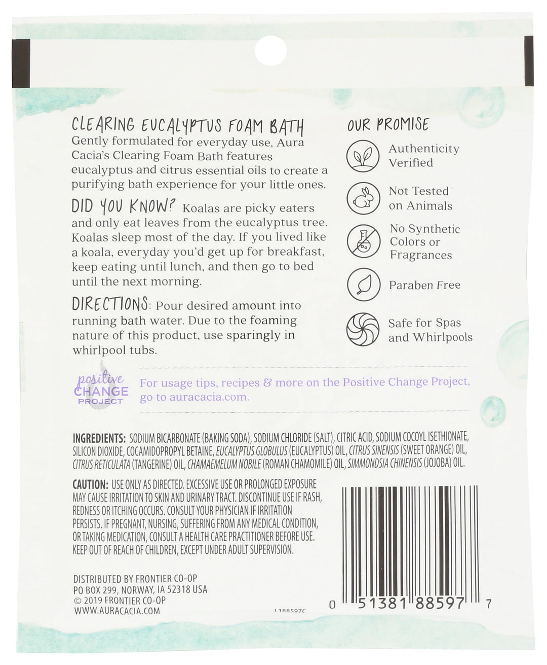 Aura Cacia Clearing Foam Bath, 70.9 g