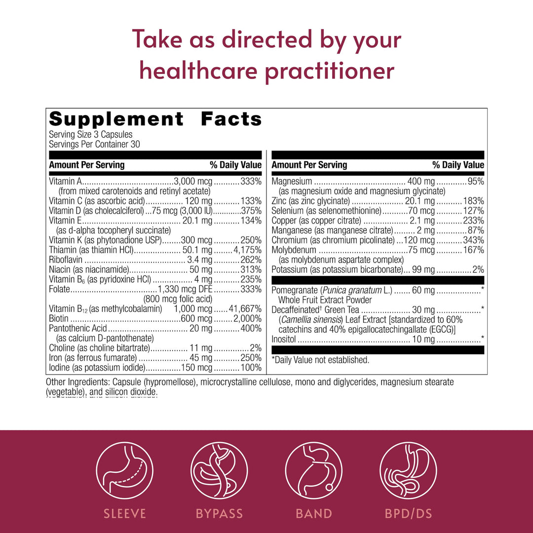 Bariatric Advantage Ultra Multi Formula with Iron, Capsule, 90 Count