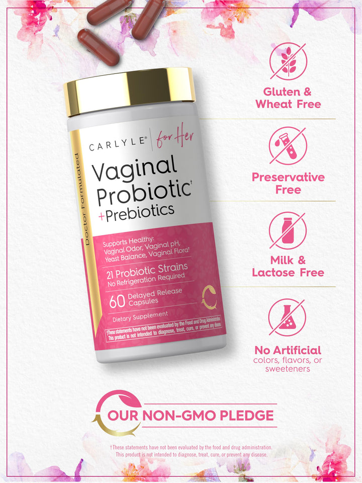 Carlyle Vaginal Probiotics with Prebiotics, 60 Count
