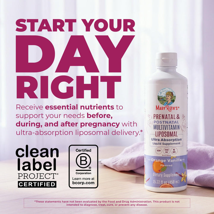 MaryRuth Organics Prenatal & Postnatal Liposomal Multivitamin, Sugar Free, 15.22 fl oz