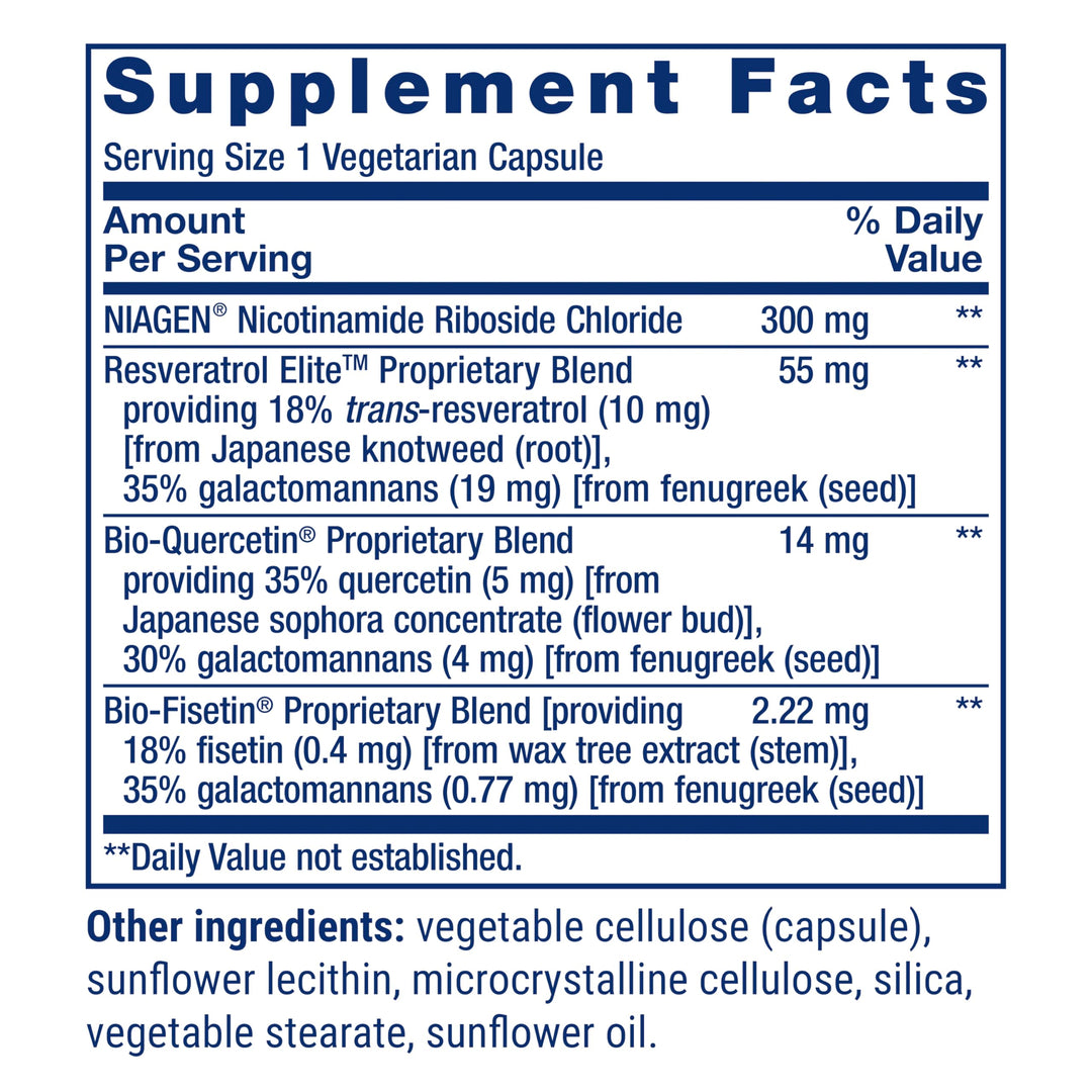 Life Extension NAD+ Cell Regenerator and Resveratrol Elite, 30 Count