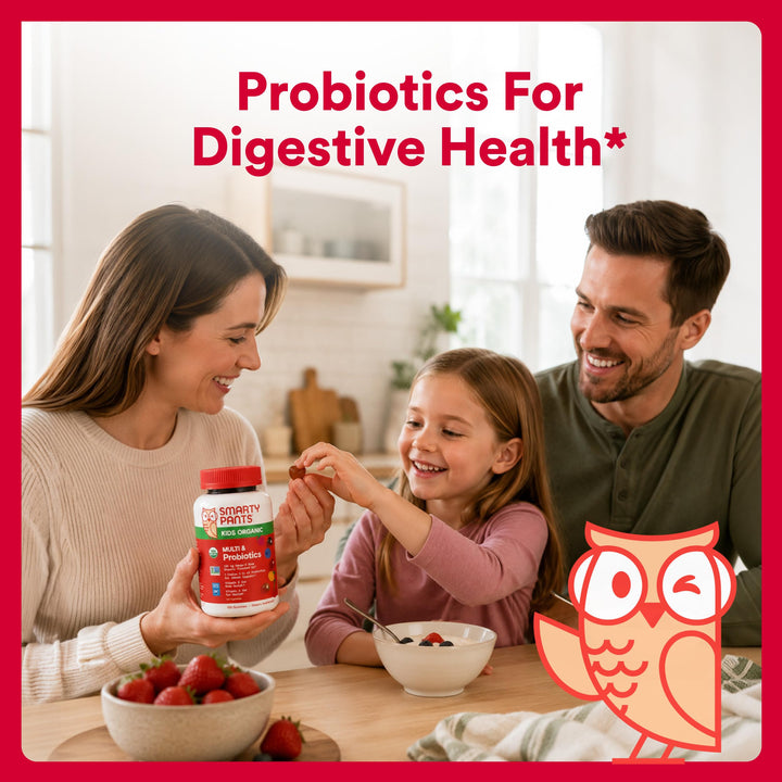 SmartyPants Organic Kids Multi & Probiotic Gummies, 120 Count