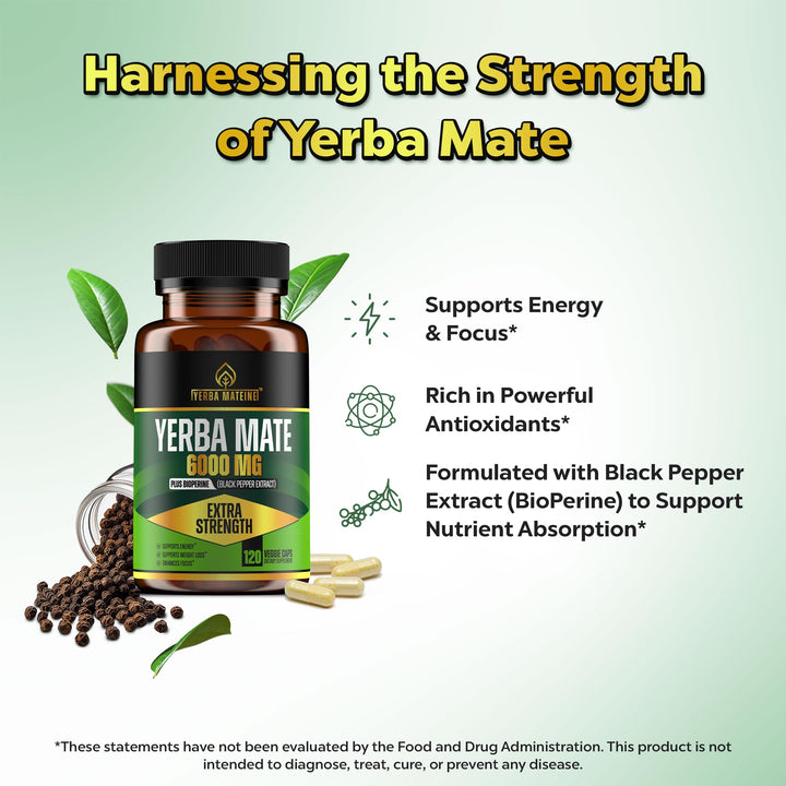 Yerba Mateine Extra Strength Mate, 120 Count
