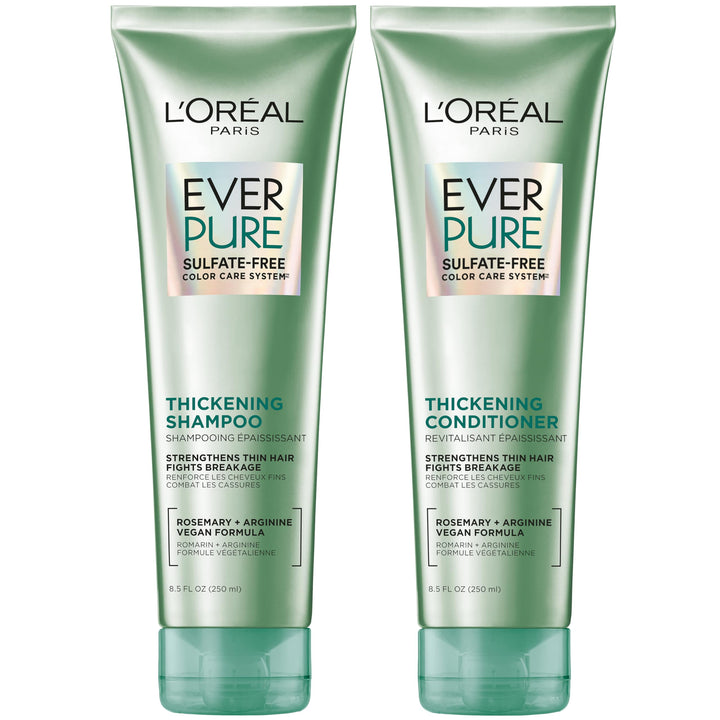 L'OREAL PARIS EverStrong Thickening Sulfate Free Shampoo and Conditioner Kit, 8.5 fl oz
