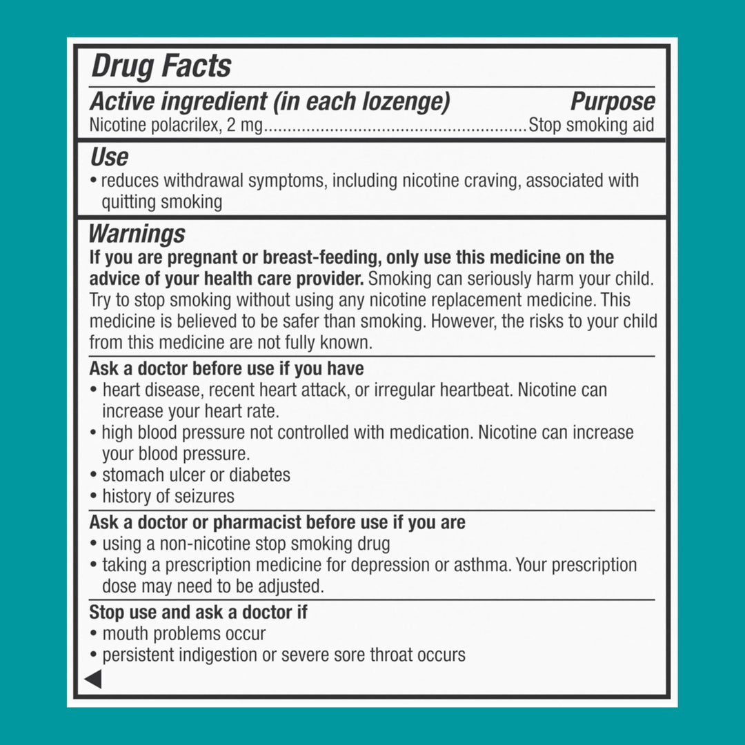 Nicorette Coated Nicotine Lozenges, Ice Mint, 2 mg, 20 Count