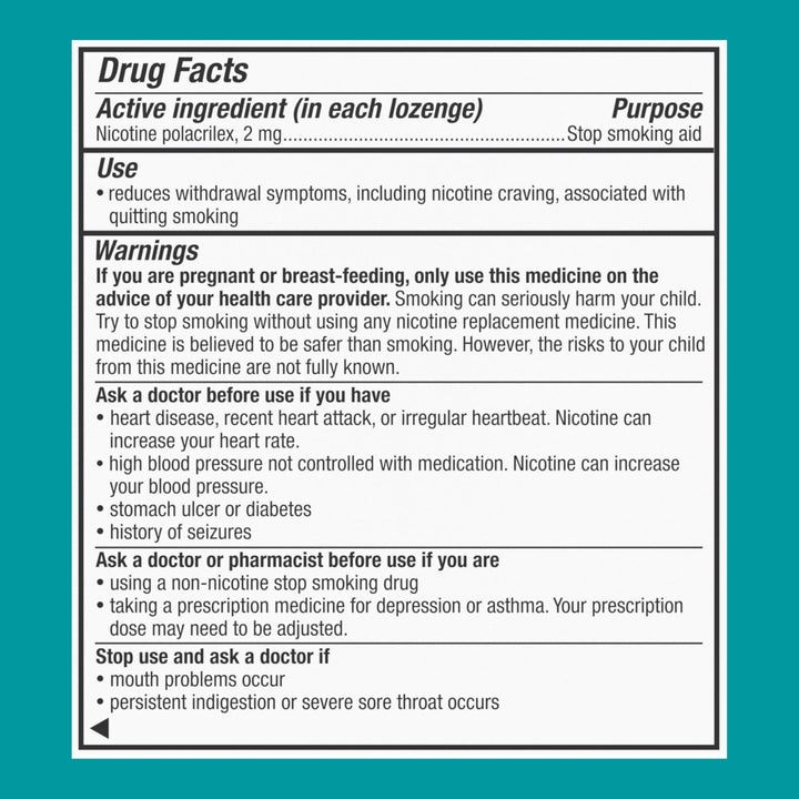Nicorette Coated Nicotine Lozenges, Ice Mint, 2 mg, 20 Count