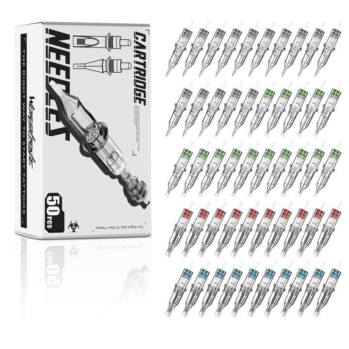 Wormhole Tattoo Cartridge Needles, Assorted, 50 Count