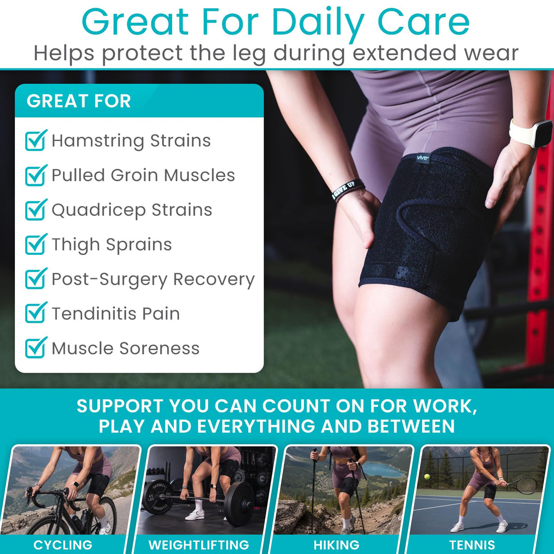 Vive Thigh Brace, Black, Single