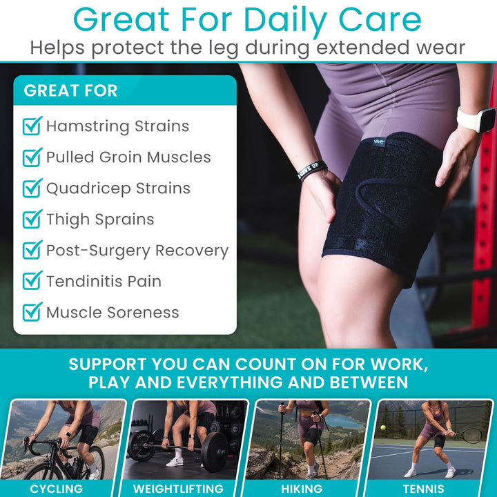 Vive Thigh Brace, Black, Single