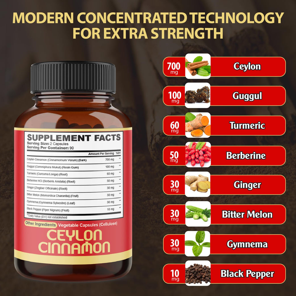 agobi Ceylon Cinnamon With Berberine, 180 Count