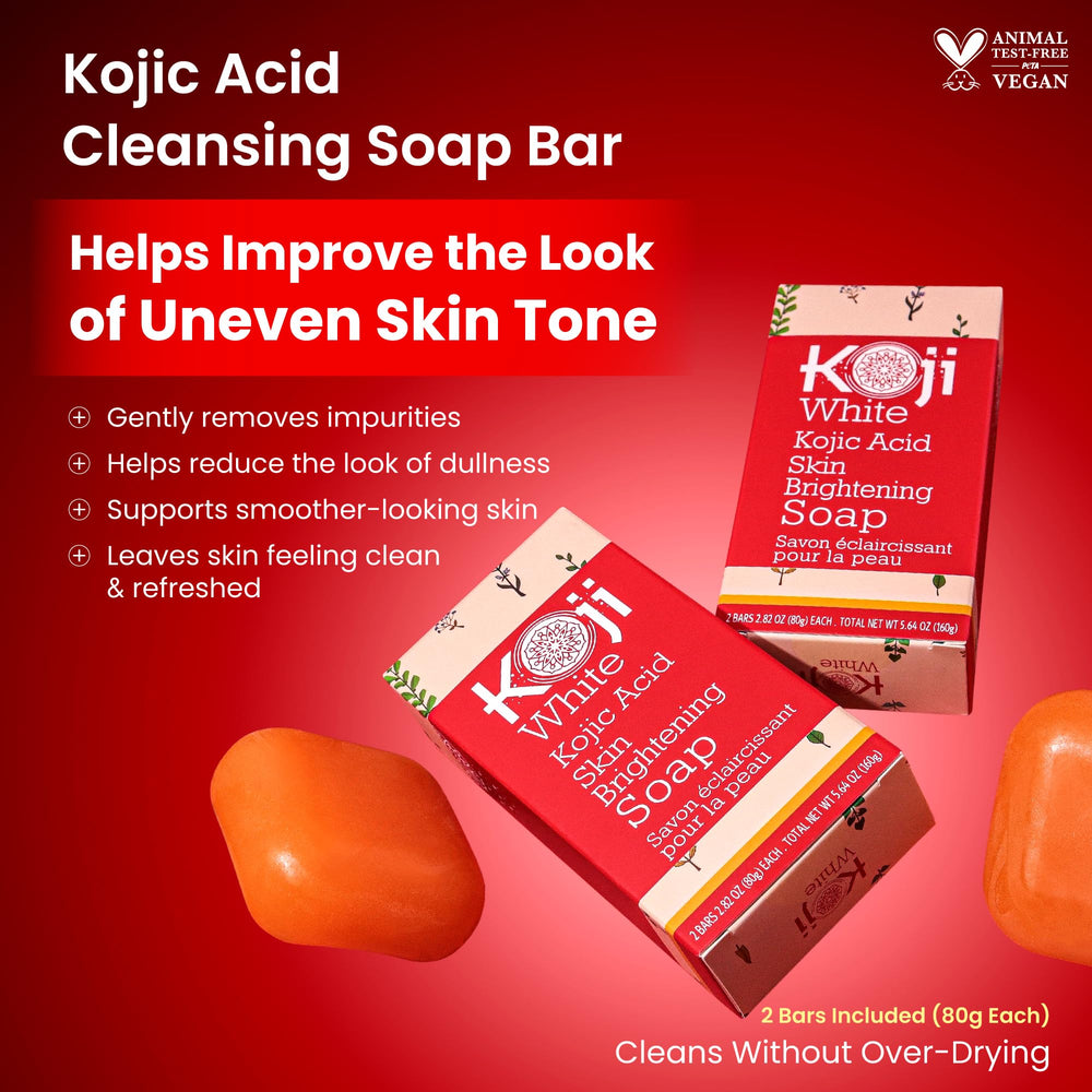 Koji White Pure Kojic Acid Soap, Tea Tree, Coconut Oil, Hyaluronic Acid, Vitamin C, 2.82 oz