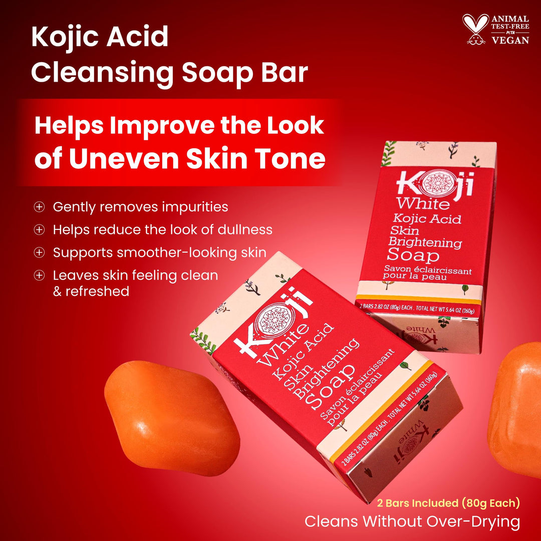 Koji White Pure Kojic Acid Soap, Tea Tree, Coconut Oil, Hyaluronic Acid, Vitamin C, 2.82 oz
