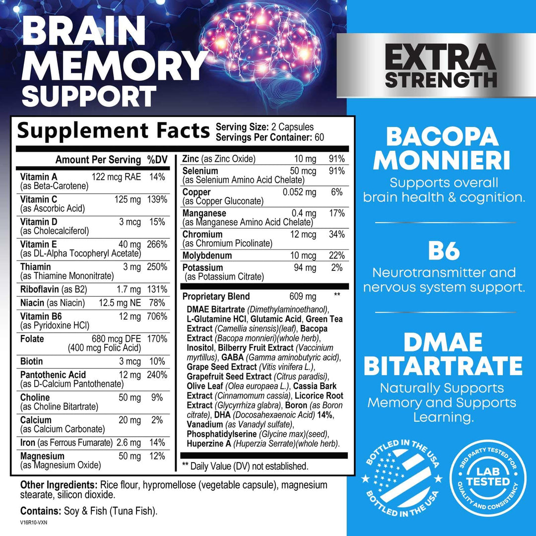 Nature's Nutrition Brain Supplement, 120 Count
