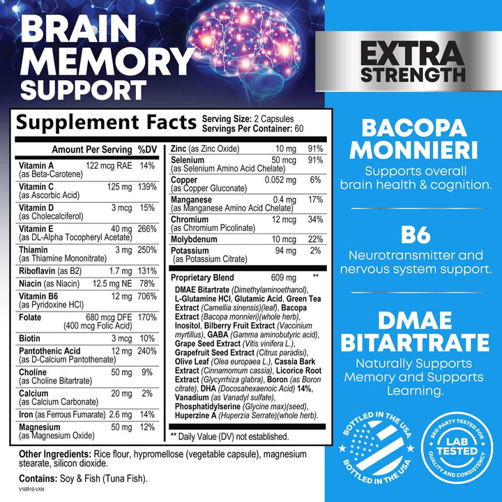 Nature's Nutrition Brain Supplement, 120 Count
