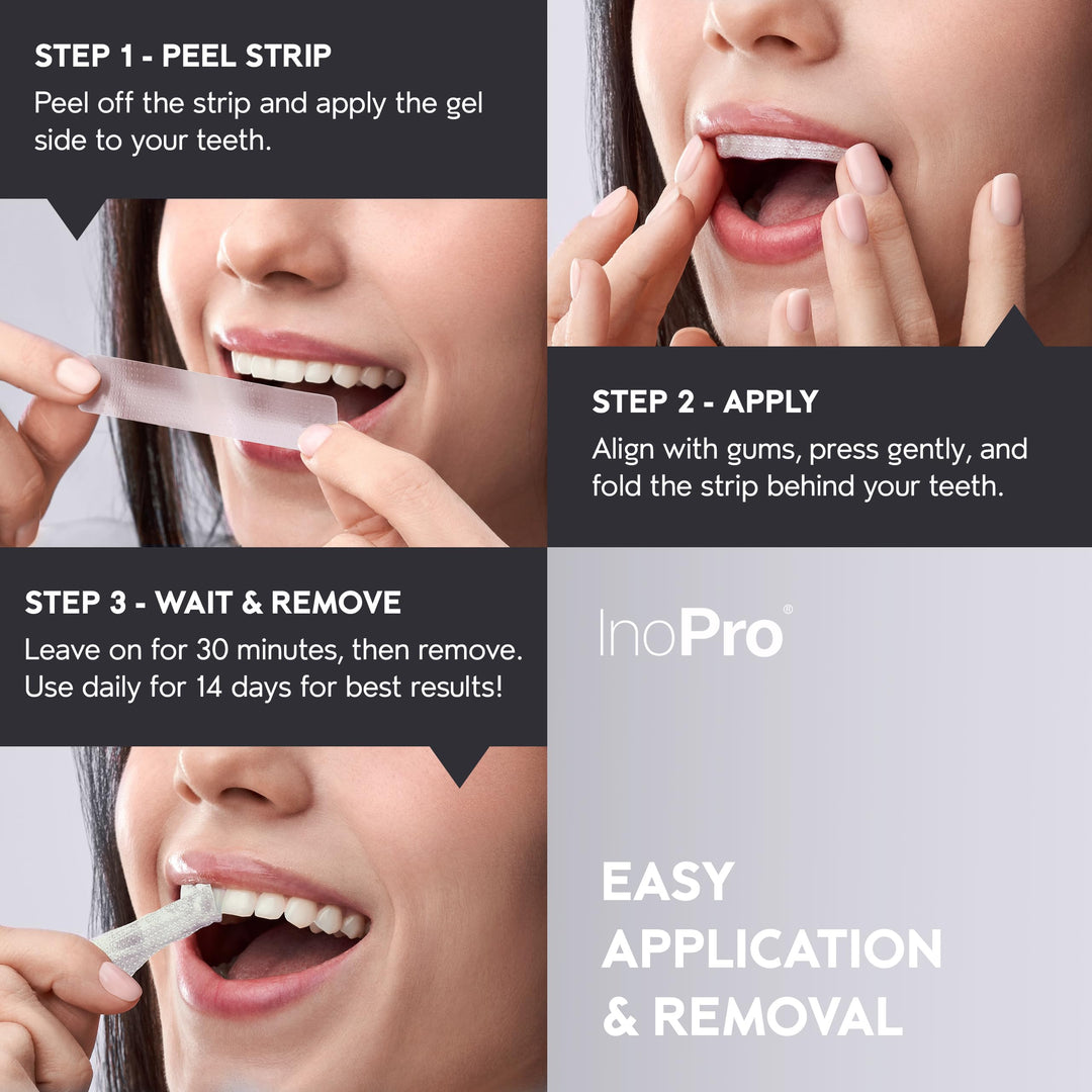 INOPRO / Natural Teeth Whitening Strips Kit, 14 Treatments