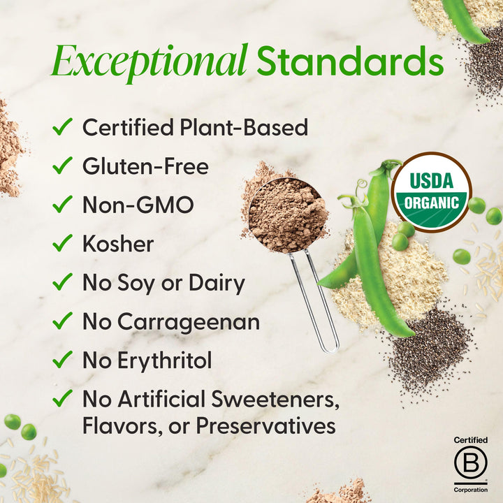 Orgain Organic Protein Plant Based Powder, Creamy Chocolate Fudge, 2.03 lb