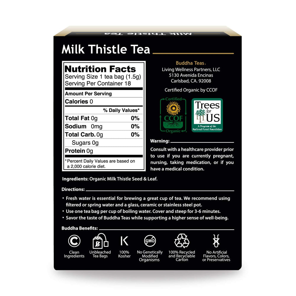 Buddha Teas Milk Thistle Tea, Organic, Caffeine Free