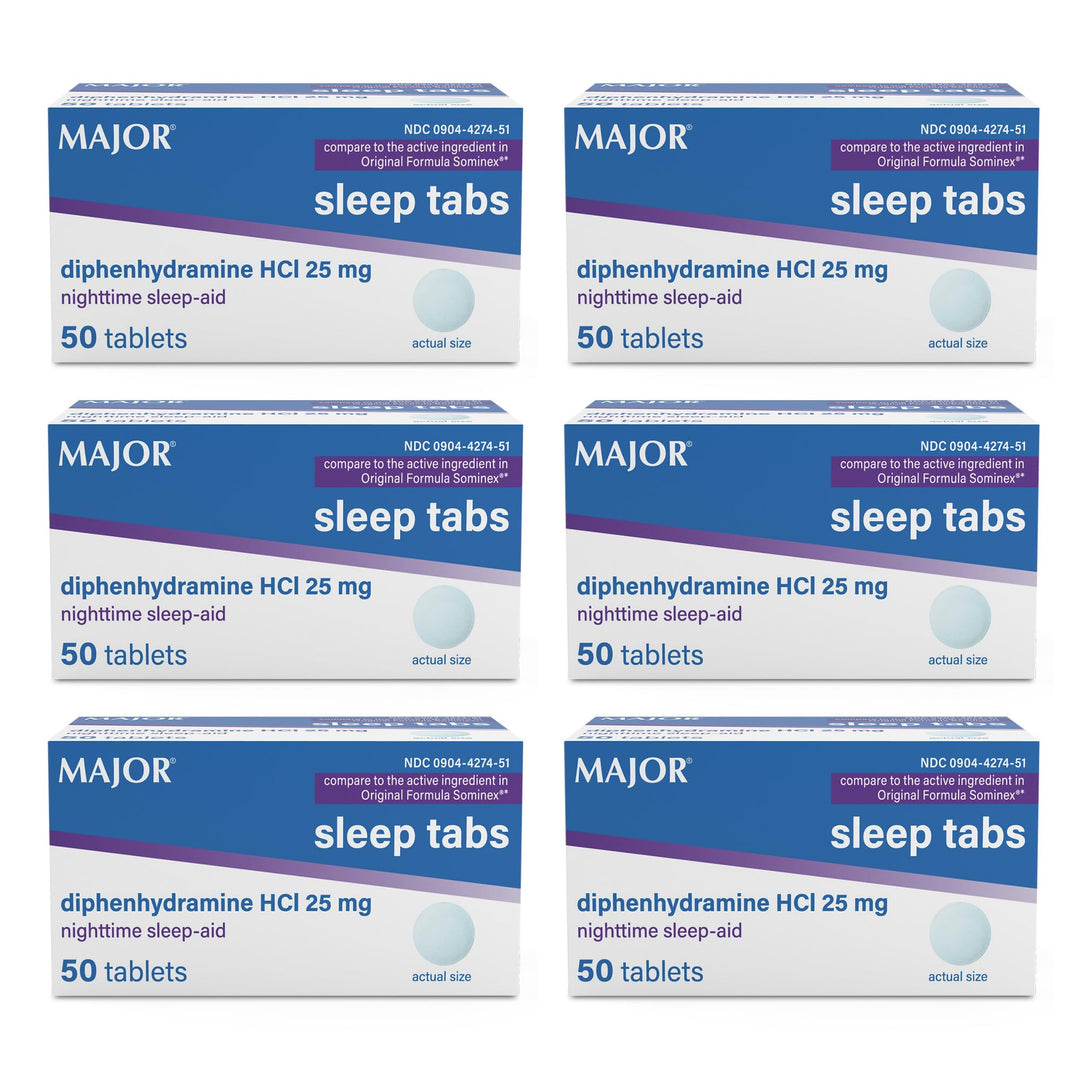 Sleep Tabs Night Sleep Aid Tablets, 50 Count, Pack of 6