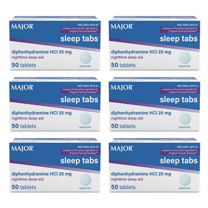 Sleep Tabs Night Sleep Aid Tablets, 50 Count, Pack of 6