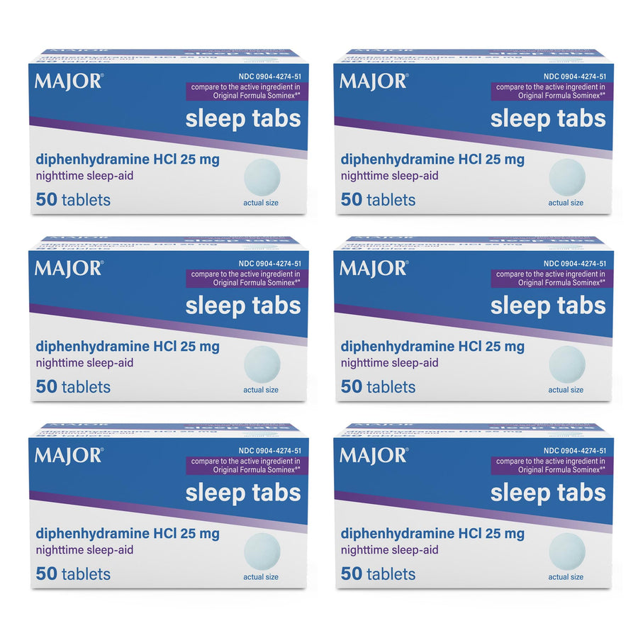 Sleep Tabs Night Sleep Aid Tablets, 50 Count, Pack of 6