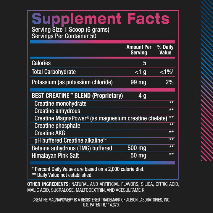 BPI Sports Best Creatine, Icy Blue Raz, 50 Servings