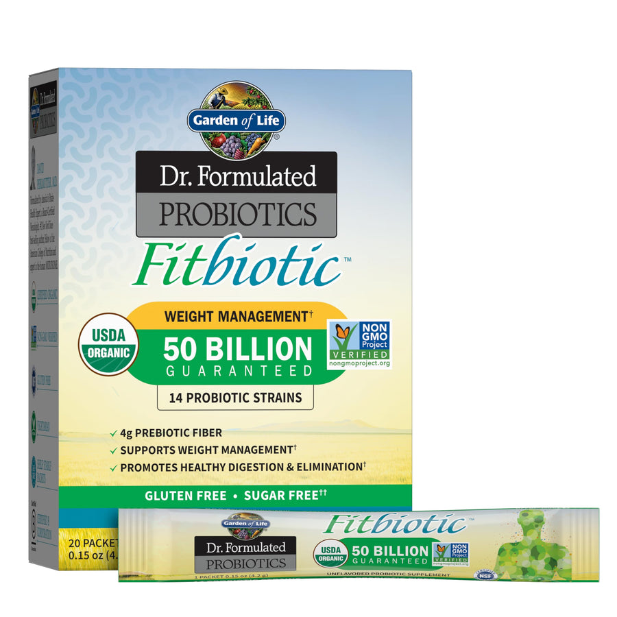 Garden of Life Dr. Formulated Fitbiotic Probiotics Powder, 20 Count