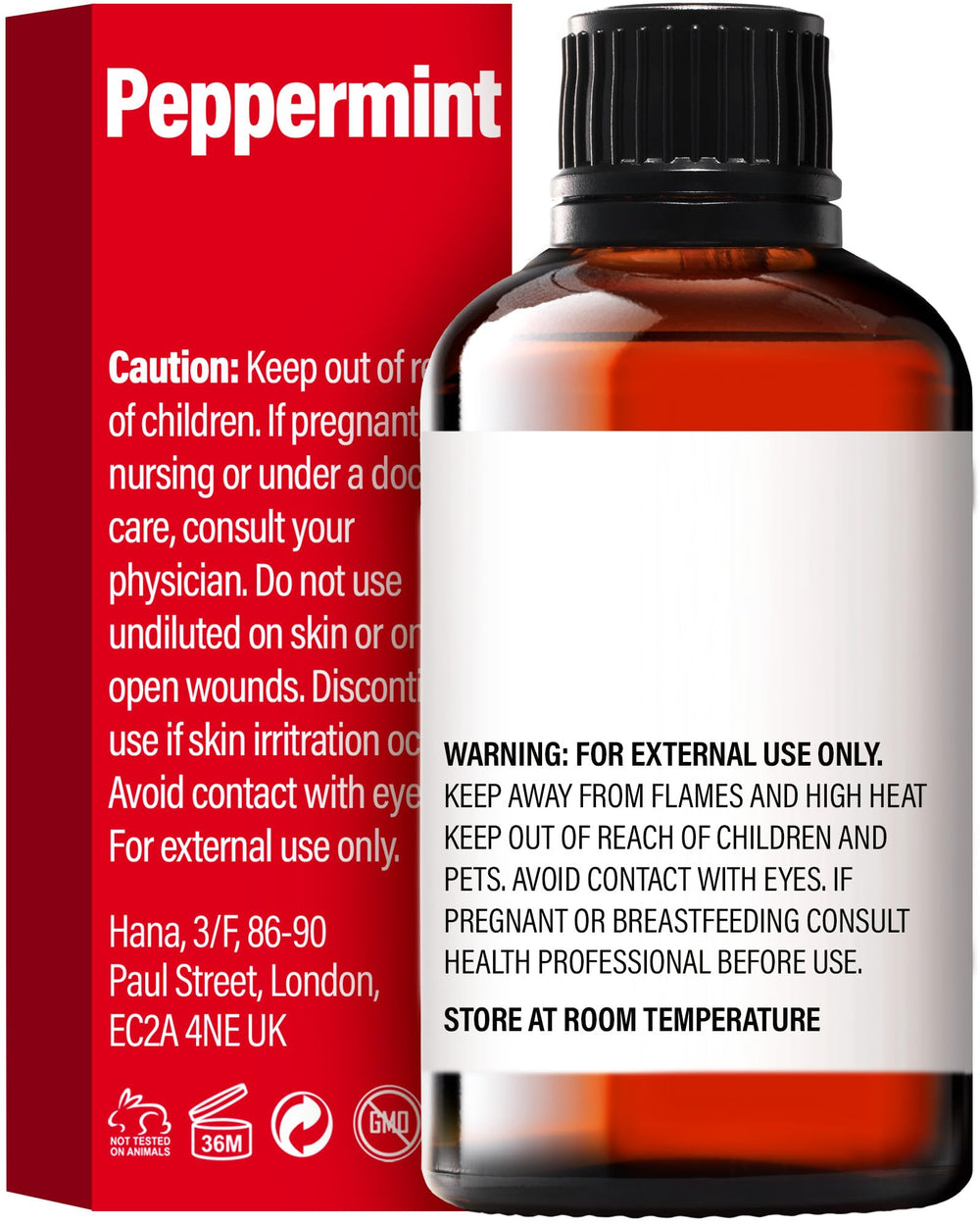H'ana Peppermint Essential Oil, Peppermint, 30 ml