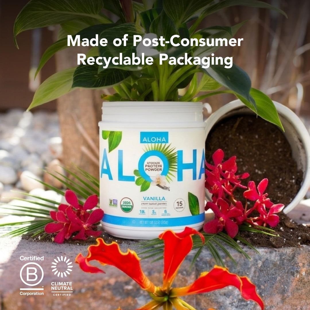 ALOHA Organic Plant Based Protein Powder, Chocolate, 19.6 oz