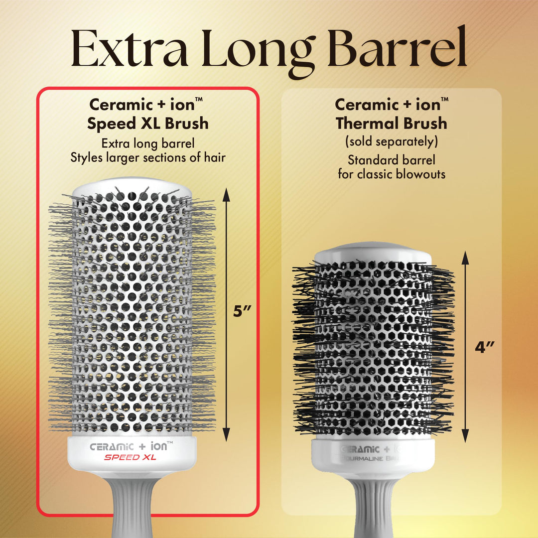 Olivia Garden Ceramic Ion Round Thermal Hair Brush, CIXL-65, 3 1/2