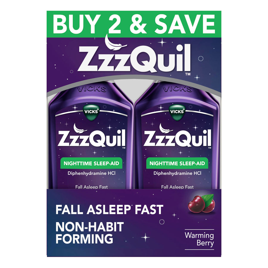 Vicks ZzzQuil Liquid Warming, Berry Flavor, 24 fl oz