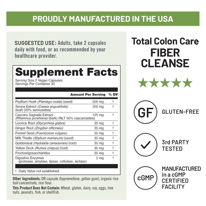 NatureWise Total Colon Care Fiber Cleanse, 60 Count