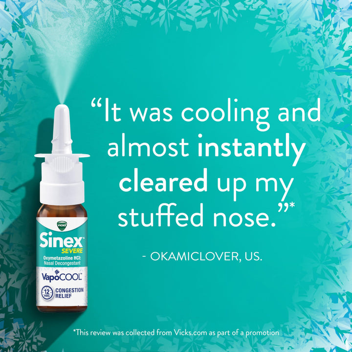 Vicks Sinex Severe Nasal Spray, VapoCOOL, 265 Sprays