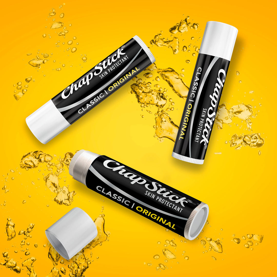 ChapStick Classic Skin Protectant Flavored Lip Balm Tube, Original Flavor, 3 Count