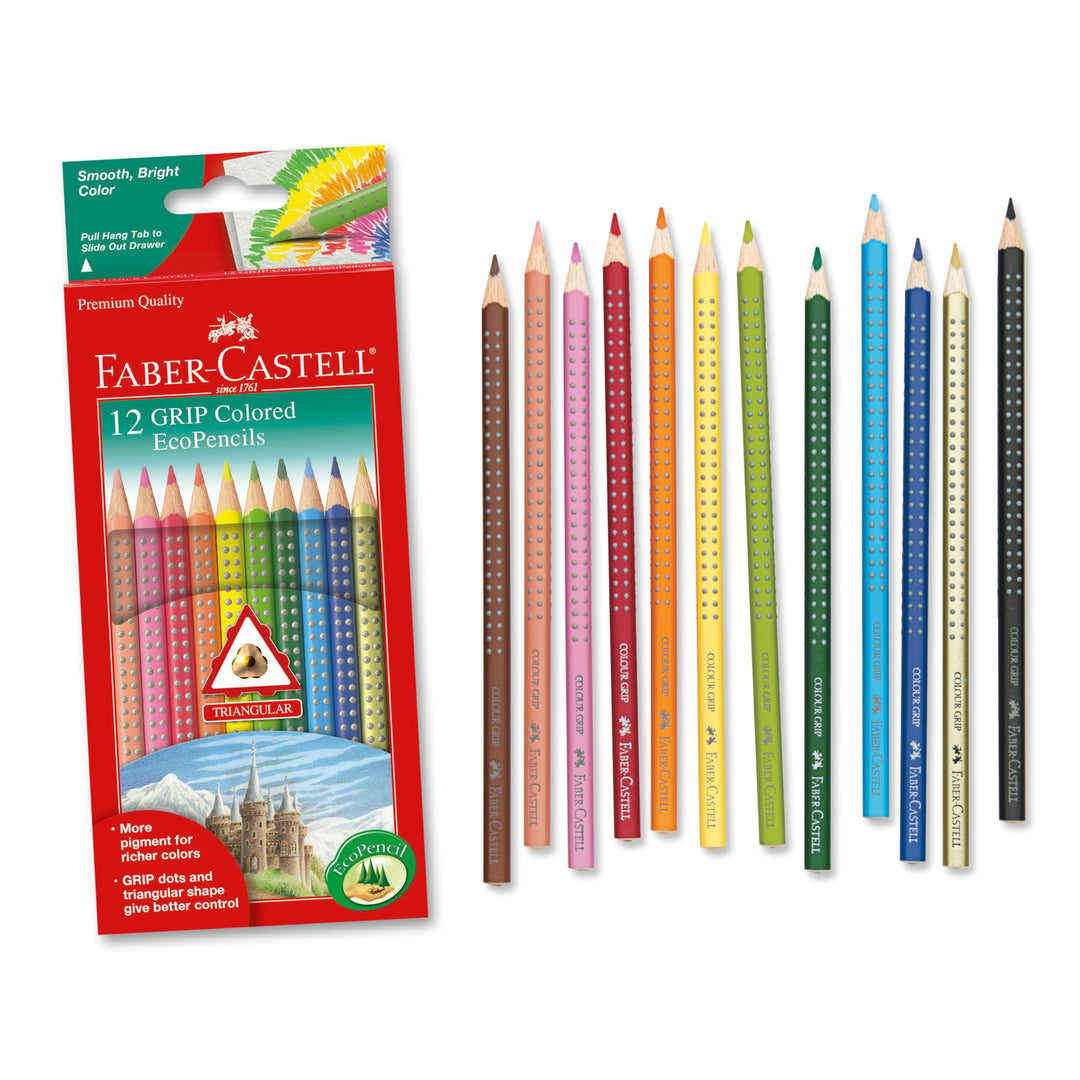 Faber-Castell Grip Colour Pencils, 12 Count