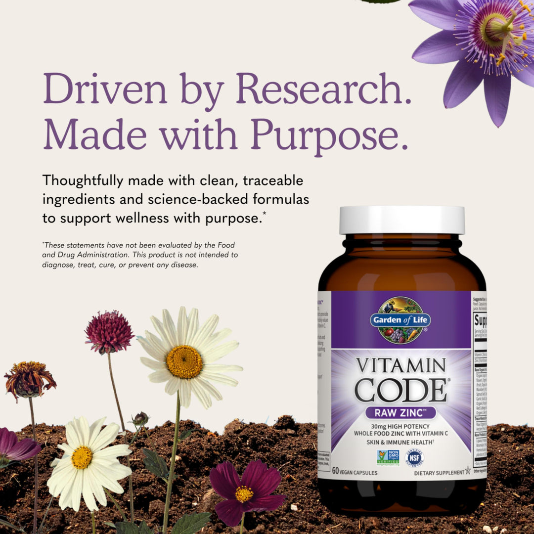 Garden of Life Vitamin Code Raw Zinc, 30 mg, 60 Count