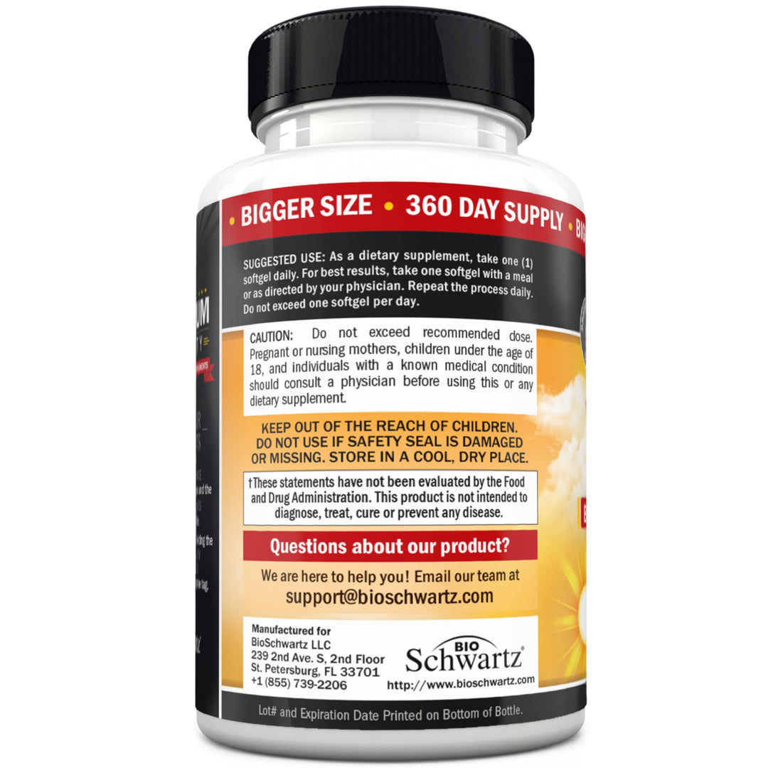 BioSchwartz Vitamin D3 Softgels, 5,000 IU, 360 Count