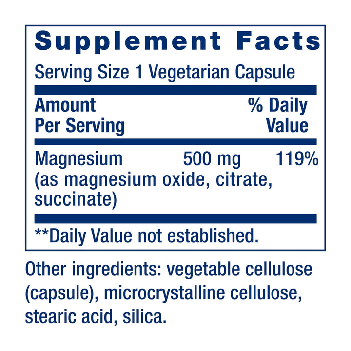 Life Extension Magnesium Caps, 500 mg, 100 Count