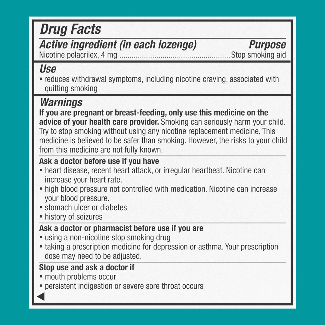 Nicorette Coated Nicotine Lozenges, Ice Mint, 4 mg, 20 Count
