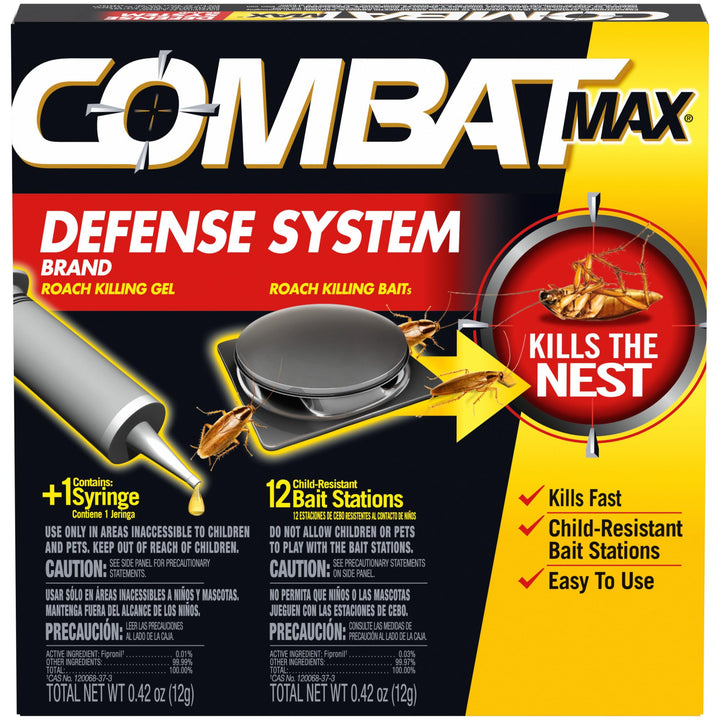 Combat Max Defense System Small Roach Killing Bait and Gel, 12 Count