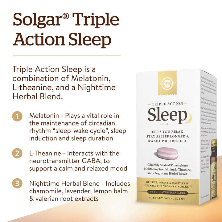 Solgar Triple Action Sleep, 60 Count