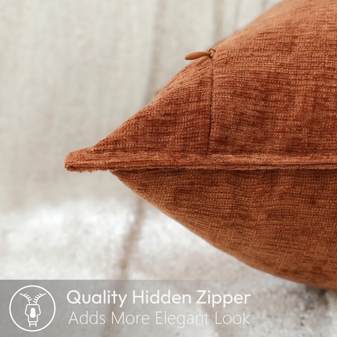 Stellhome Decorative Pillow Covers, Burnt Orange, 12x20 in, Pack of 2