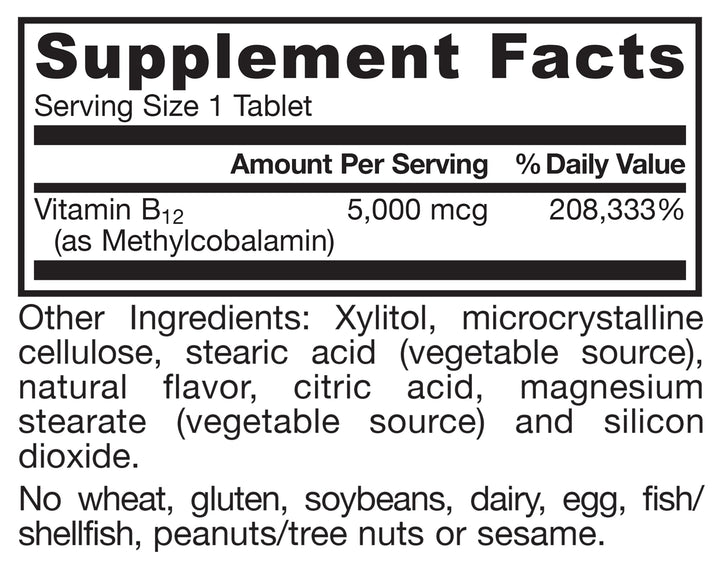 Jarrow Formulas Methyl Vitamin B-12, 5000 mcg, 90 Count
