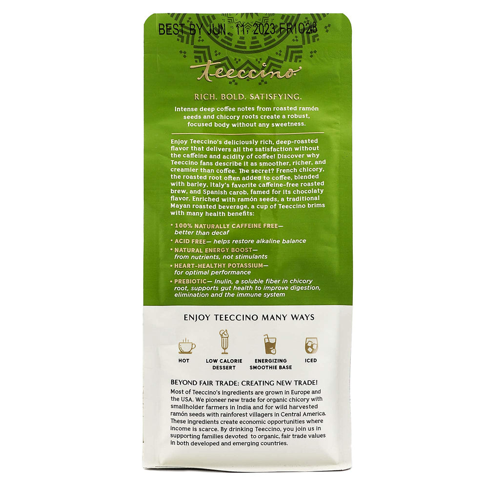 Teeccino Dark Roast Chicory Herbal Coffee, Caffeine Free, 11 oz