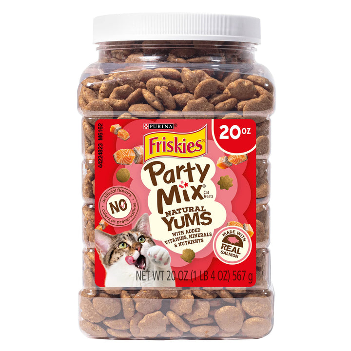 Friskies Party Mix Natural Yums Cat Treats, Real Salmon, 20 oz