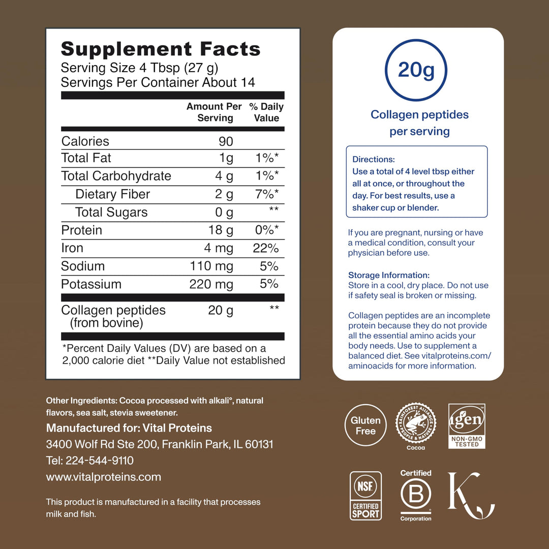 Vital Proteins Collagen Peptides Powder, Chocolate, 13.5 oz